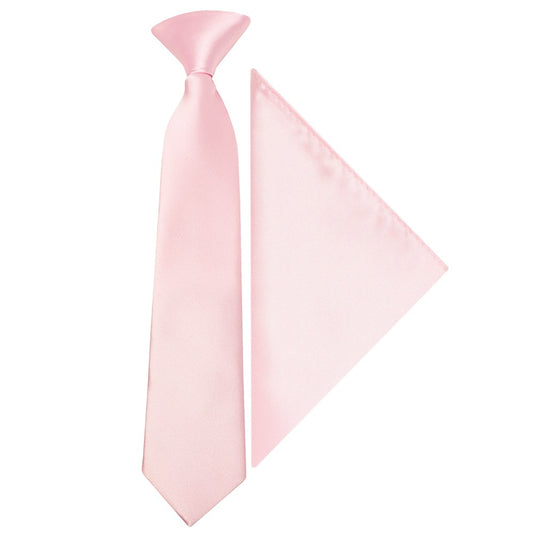 Pre Tied Baby Pink Satin Boys Tie And Pocket Square Set Age 4 7 1