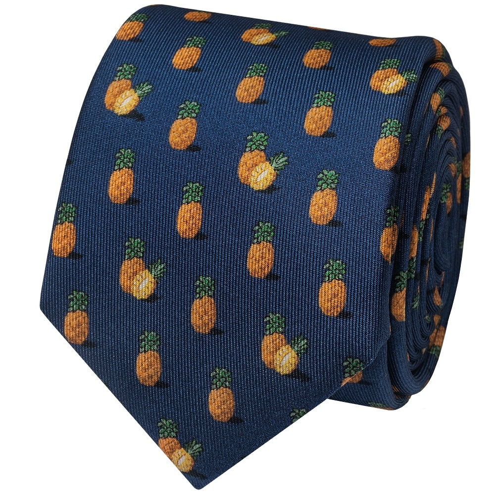 Pineapple Silk Skinny Mens Tie