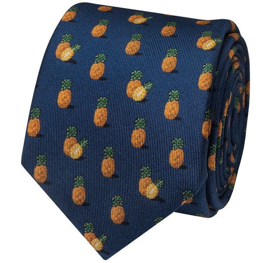 Barkley London Pineapple Silk Skinny Mens Tie 2