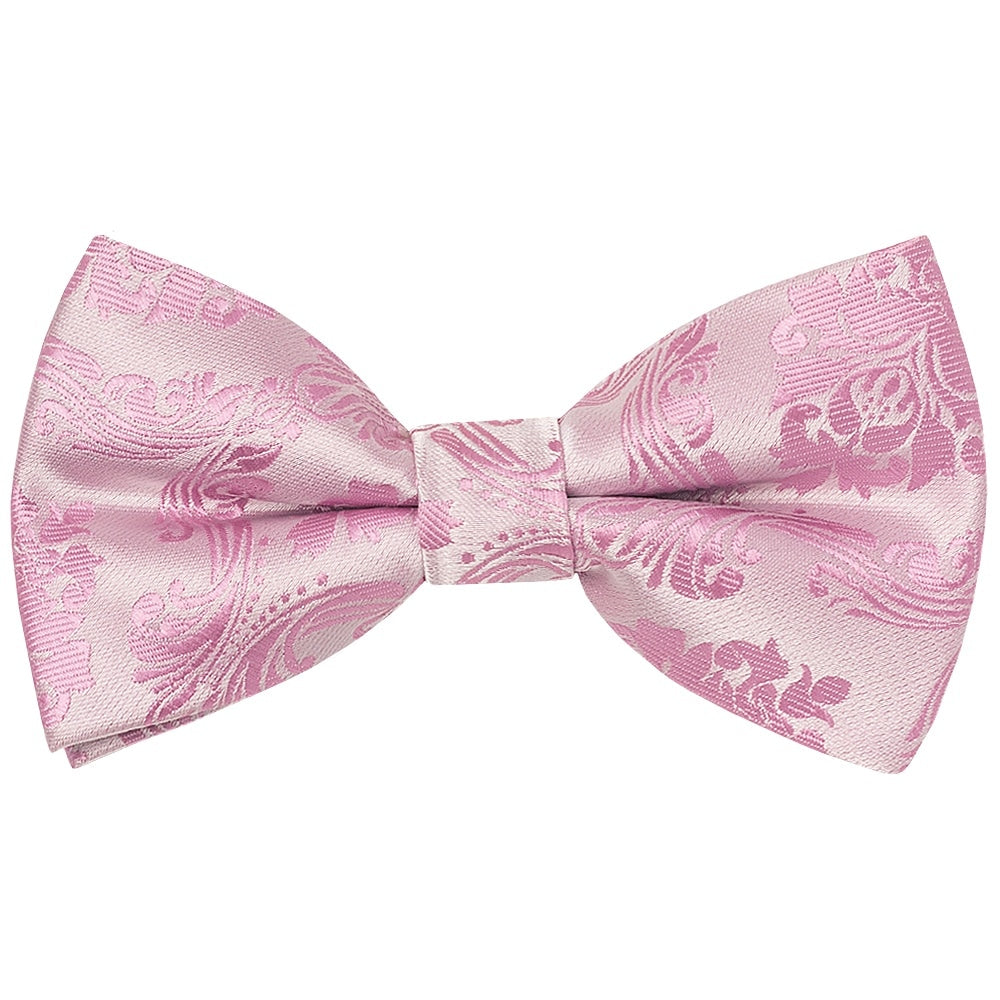 Pre Tied Dusty Pink Paisley Boys Bow Tie Age 8 11 1