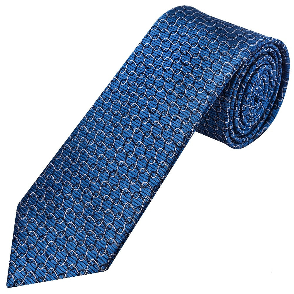 Slim Blue Swirl Mens Tie 1