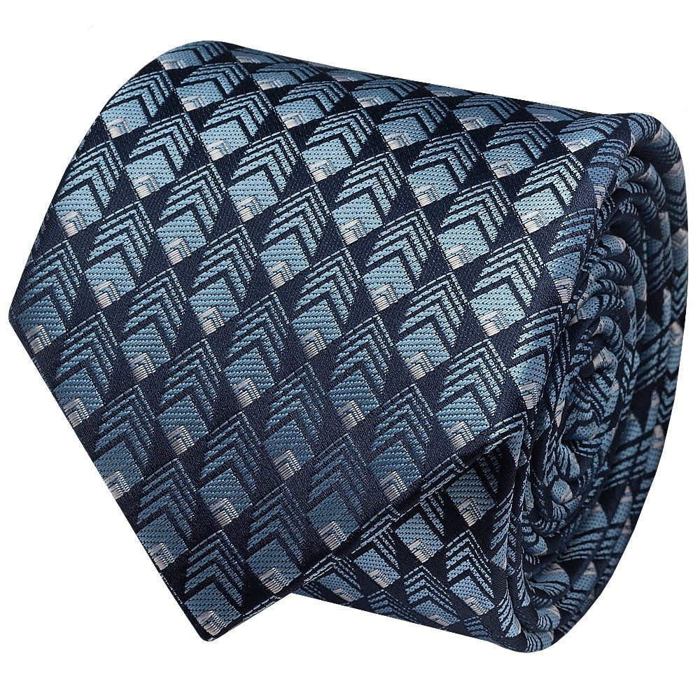 Slim Blue Squared Mens Tie 2