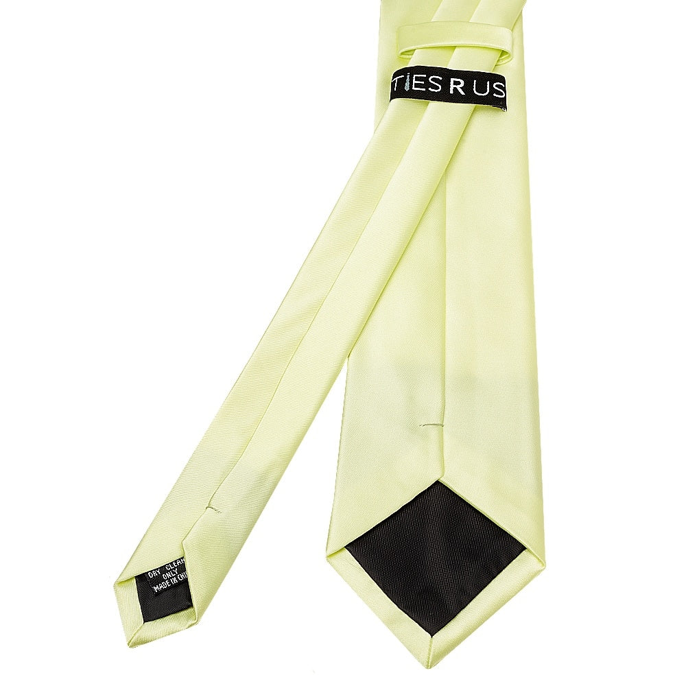 Plain Willow Green Satin Classic Mens Tie 4