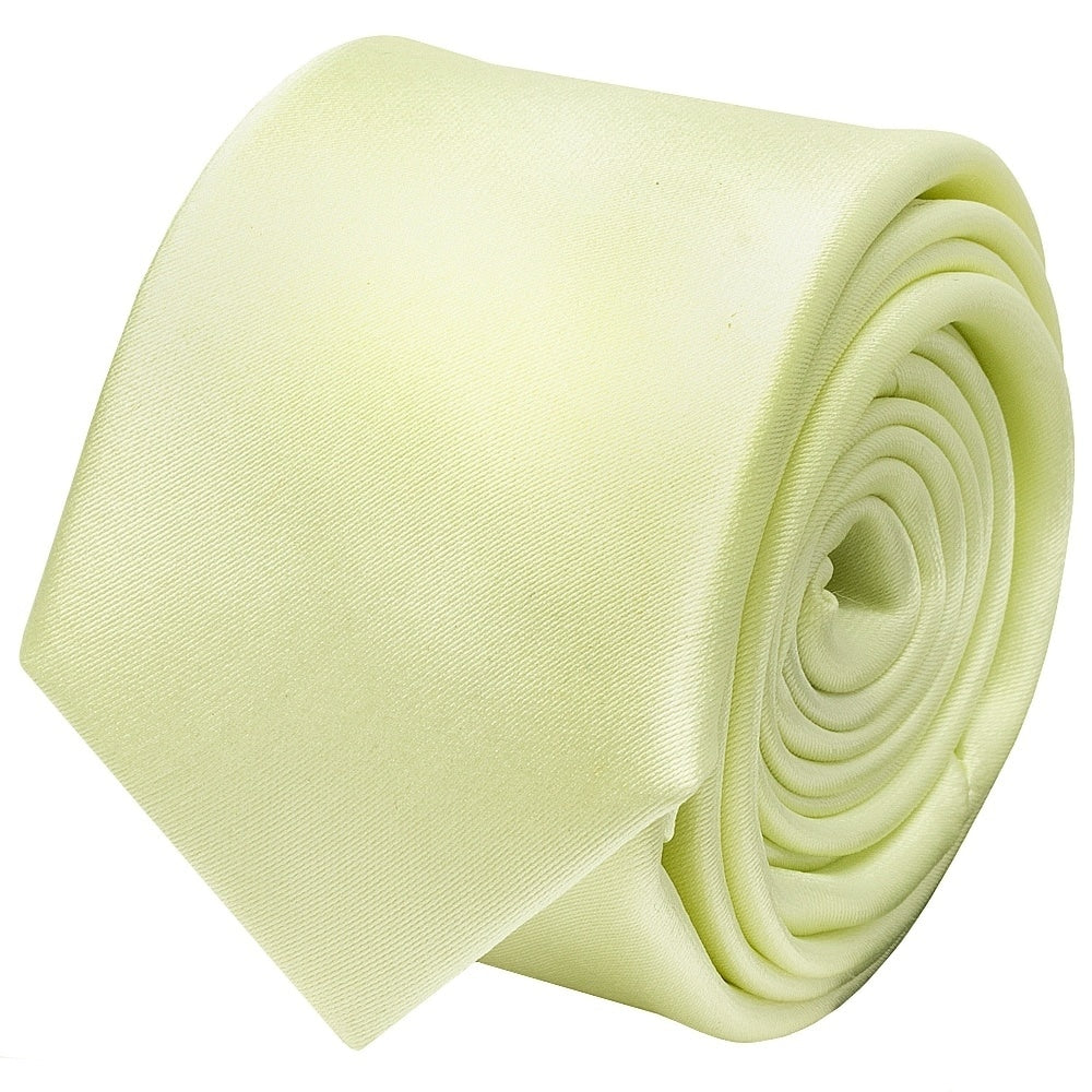 Plain Willow Green Satin Skinny Men Tie And Pocket Square Set 3