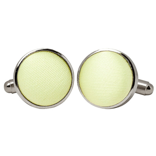 Plain Willow Green Satin Cufflinks 1