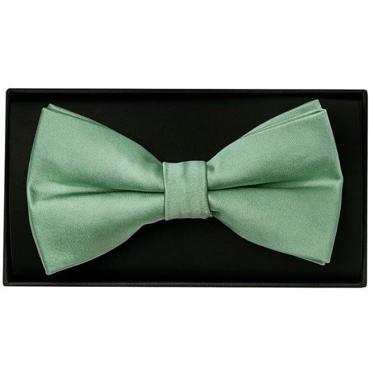 Plain Seagrass Handmade Mens Bow Tie And Pocket Square Set 2