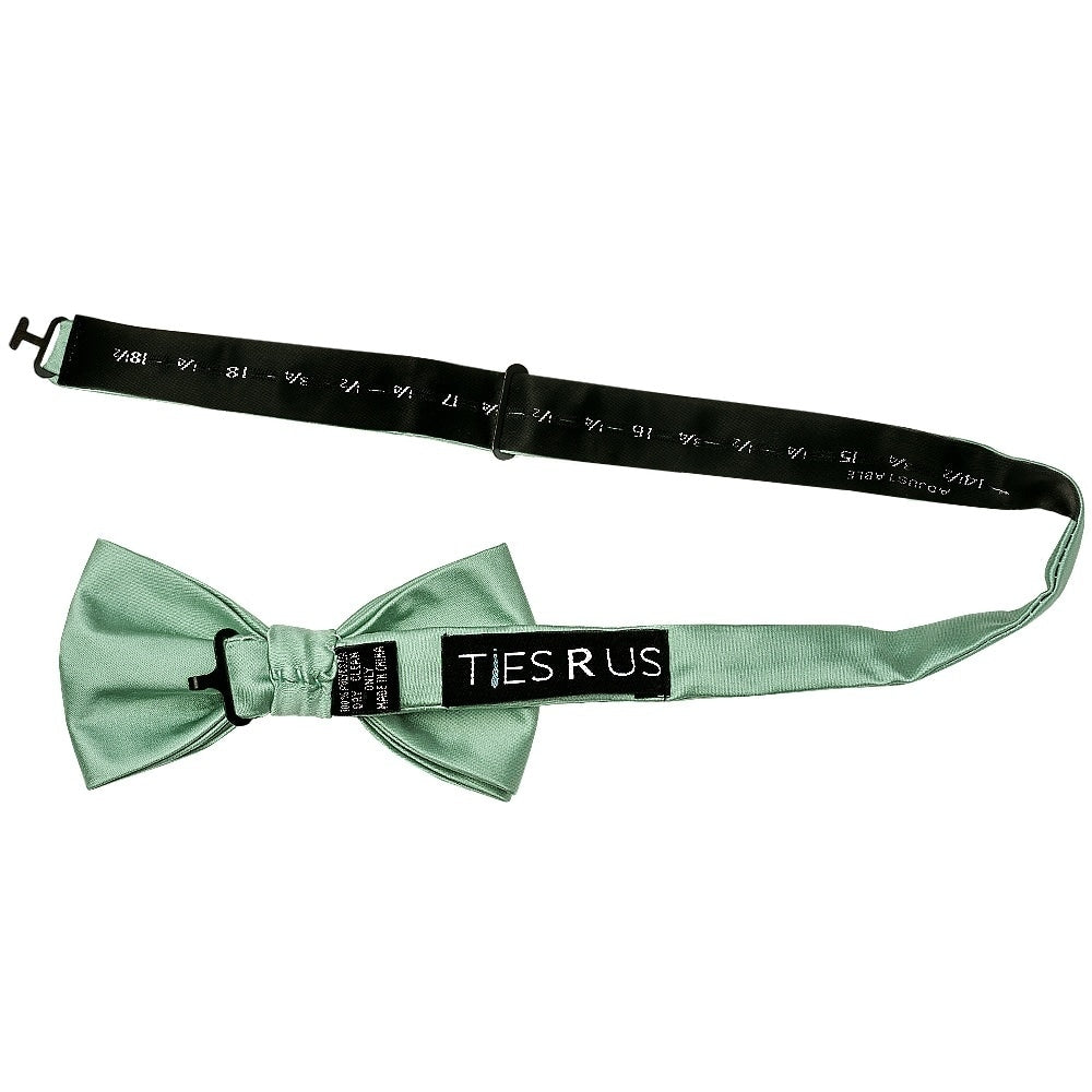 Plain Seagrass Handmade Mens Bow Tie And Pocket Square Set 3