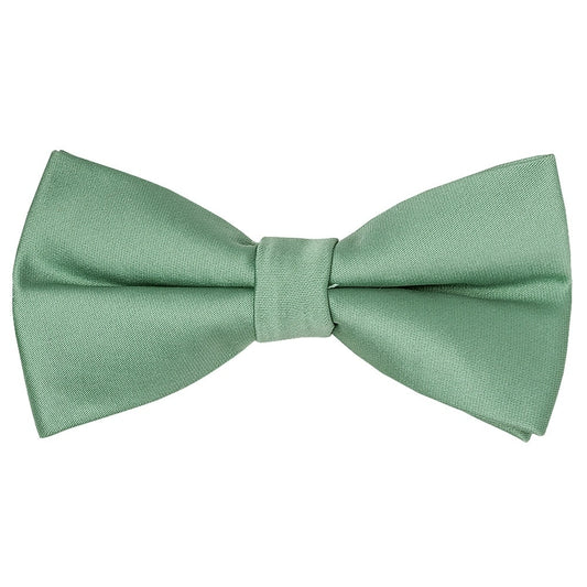 Pre Tied Plain Seagrass Satin Boys Bow Tie And Pocket Square Set 2