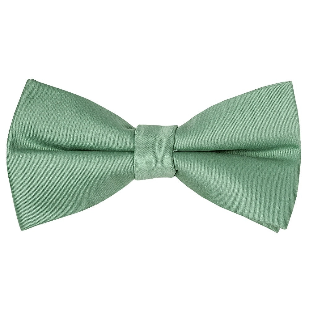 Pre Tied Seagrass Satin Boys Bow Tie And Pocket Square Set Age 4 7 2