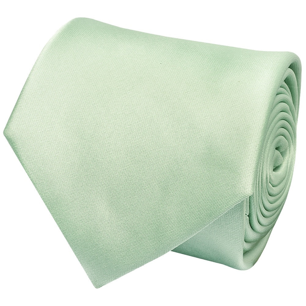 Pale Mint Satin Classic Mens Tie 3