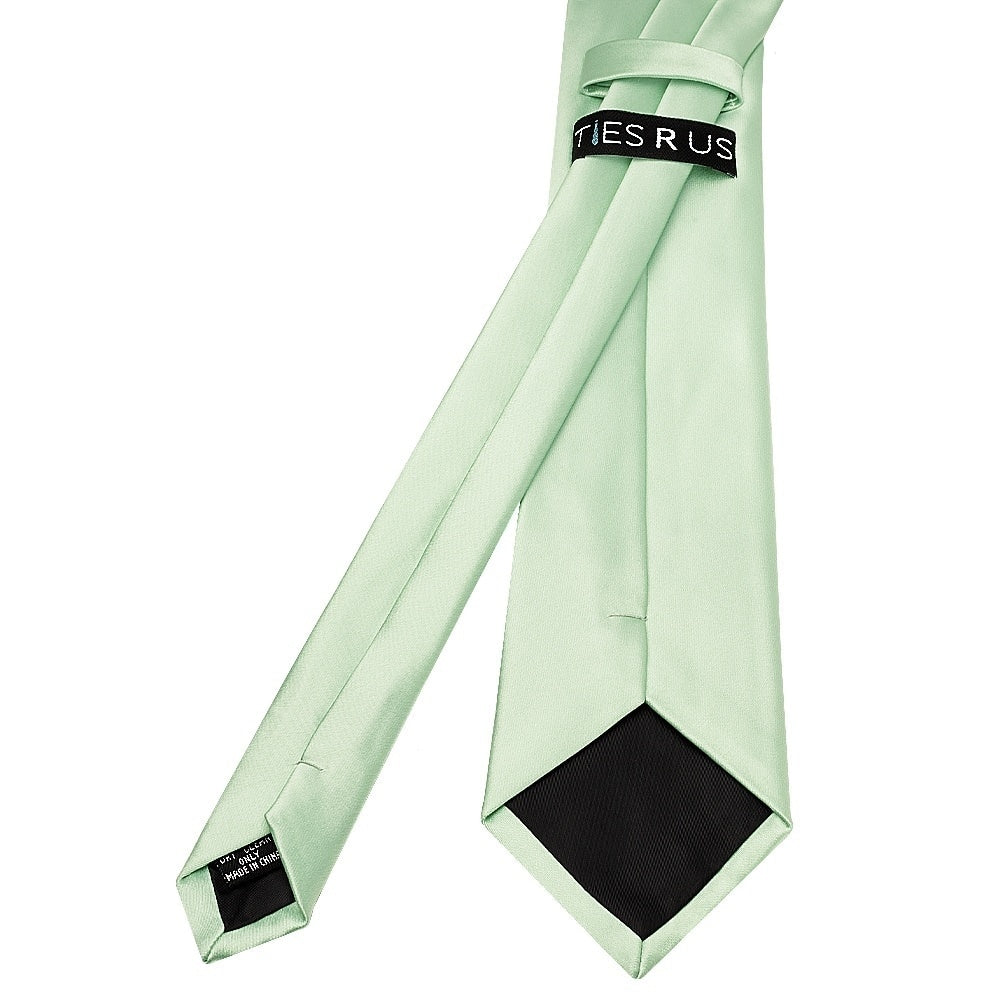 Pale Mint Satin Classic Mens Tie And Pocket Square Set 5