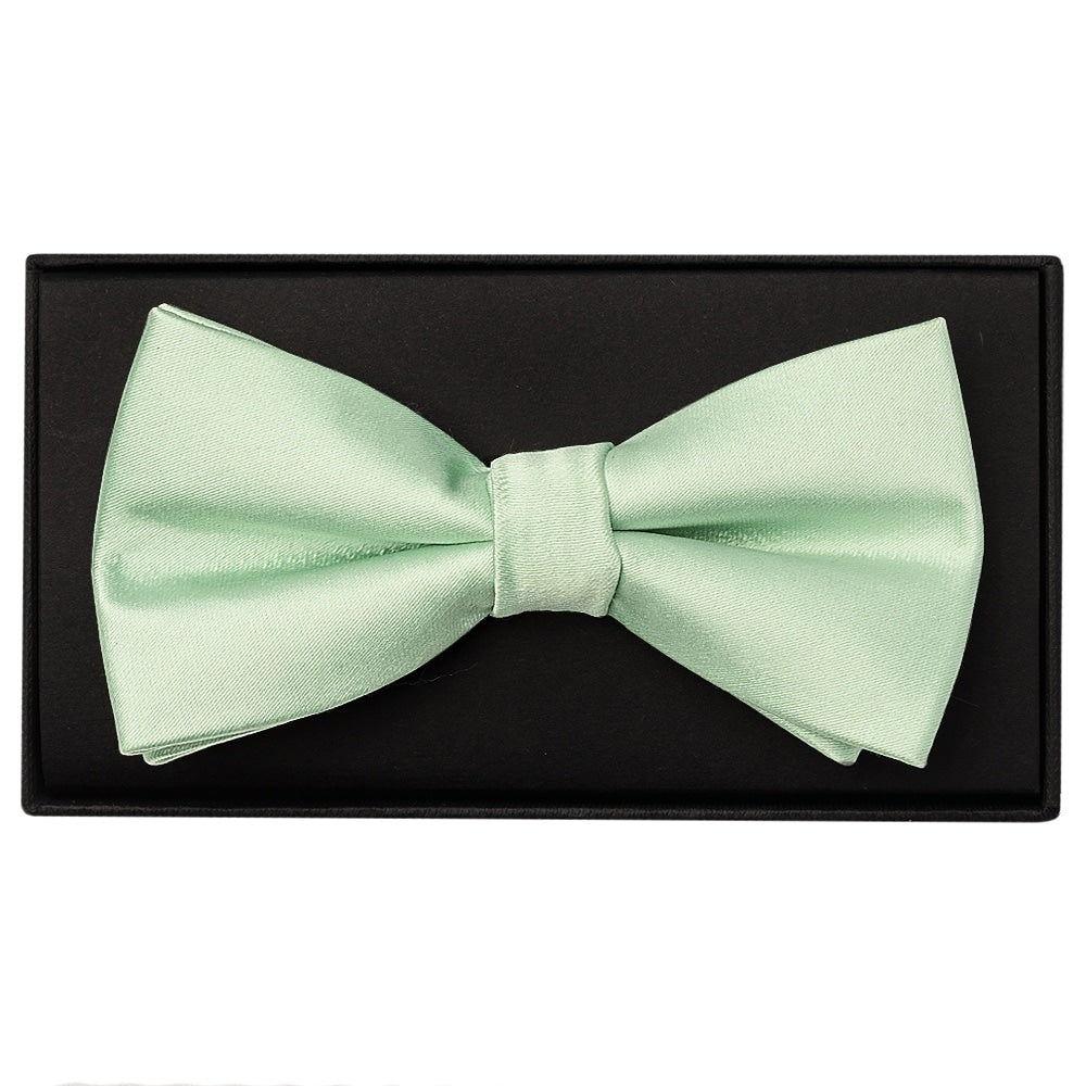 Pale Mint Handmade Mens Bow Tie And Pocket Square Set 2