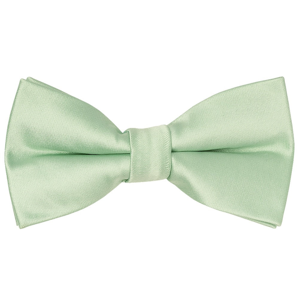 Pre Tied Pale Mint Satin Boys Bow Tie Age 8 11 1