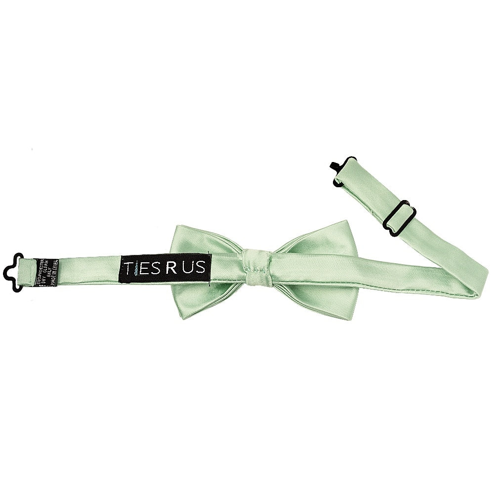 Pre Tied Pale Mint Satin Boys Bow Tie Age 4 7 2