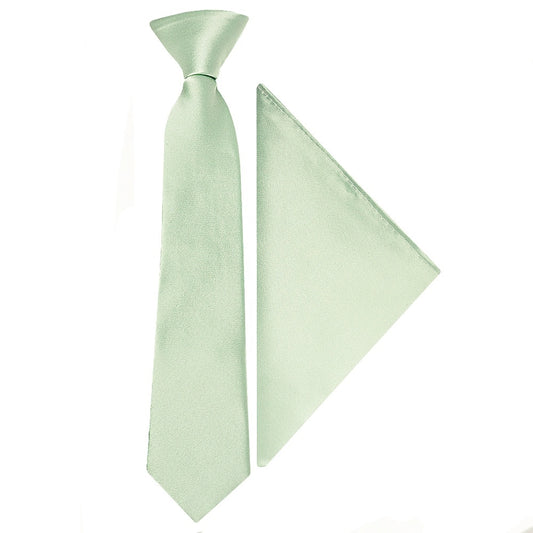 Pre Tied Pale Mint Boys Tie And Pocket Square Set Age 4 7 1