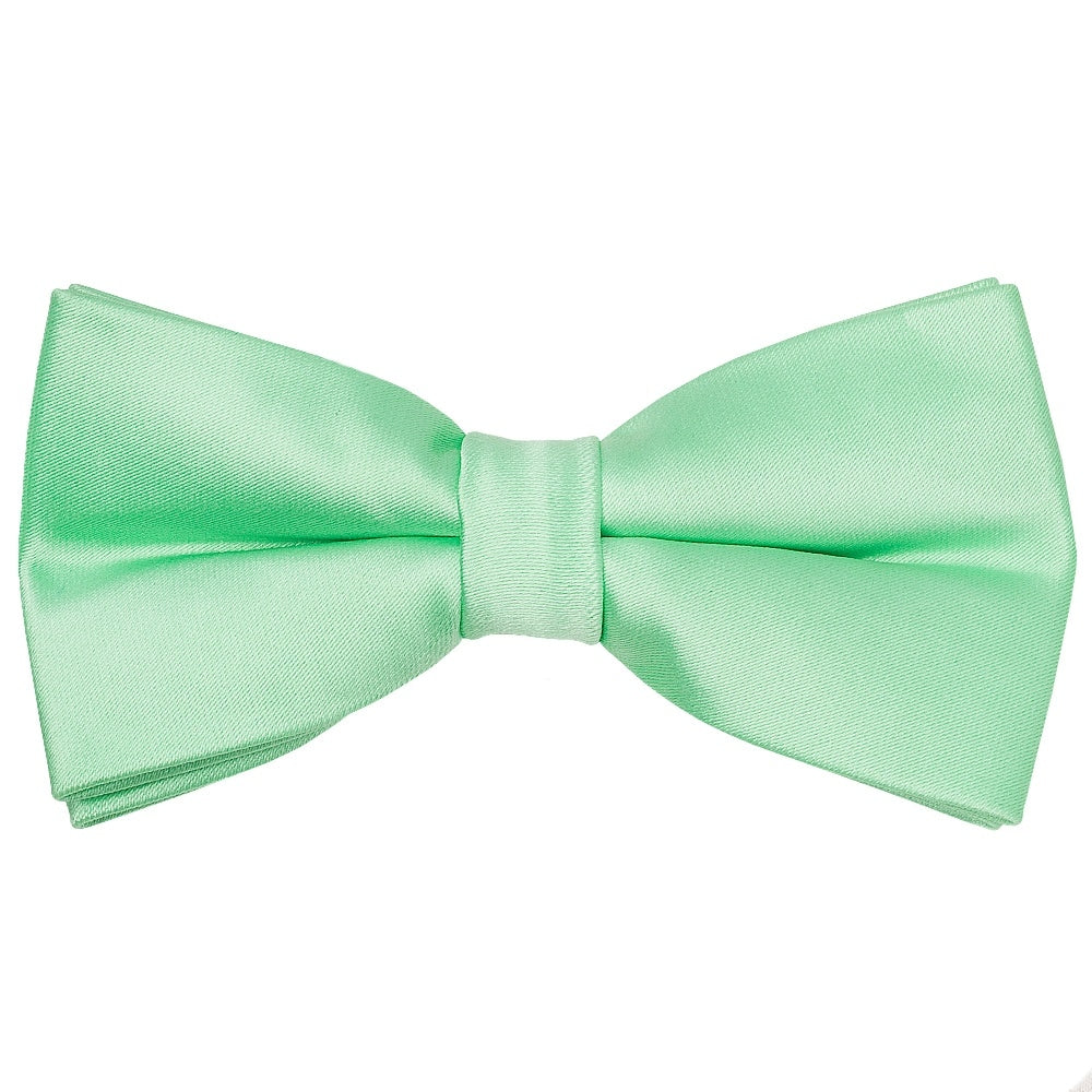 Pre Tied Plain Seafoam Green Satin Boys Bow Tie Age 8 11 1