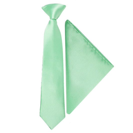 Pre Tied Seafoam Green Boys Tie And Pocket Square Set Age 4 7 1