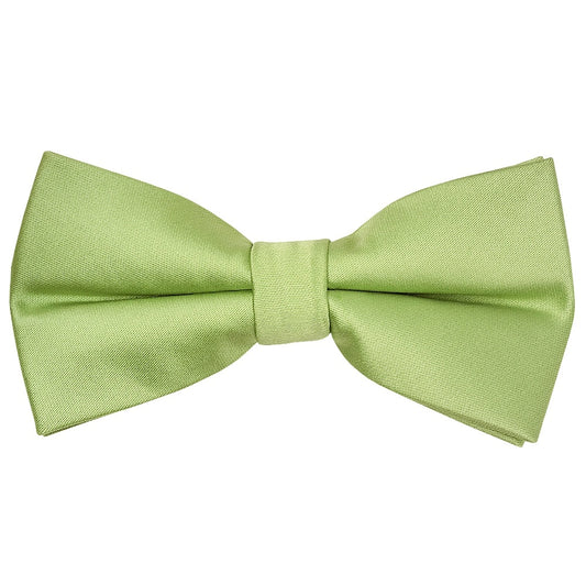 Pre Tied Light Sage Satin Boys Bow Tie Age 18 Months 3 Years 1