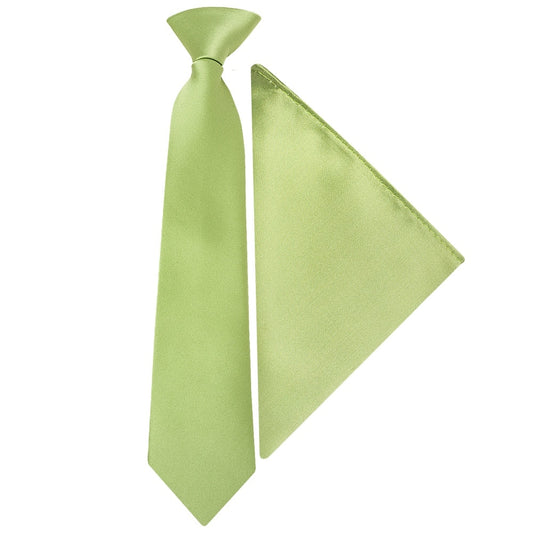 Pre Tied Light Sage Boys Tie And Pocket Square Set Age 4 7 1