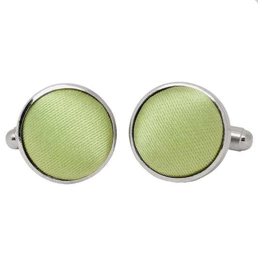 Plain Light Sage Satin Cufflinks 1