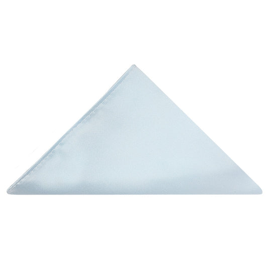 Plain Misty Blue Satin Pocket Square 1