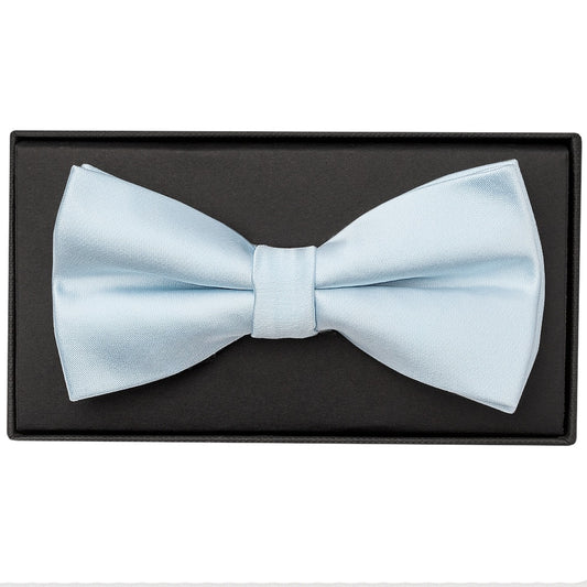 Plain Misty Blue Handmade Mens Bow Tie 1