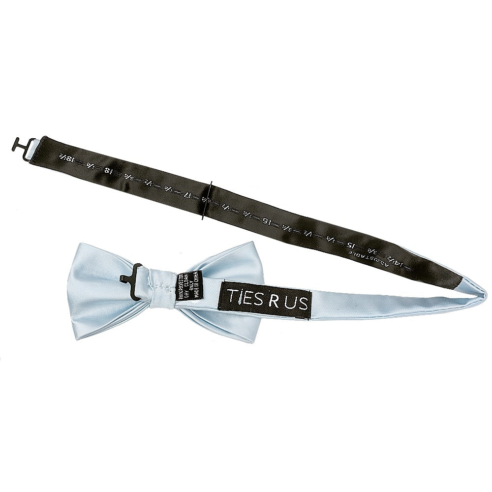 Plain Misty Blue Handmade Mens Bow Tie 2