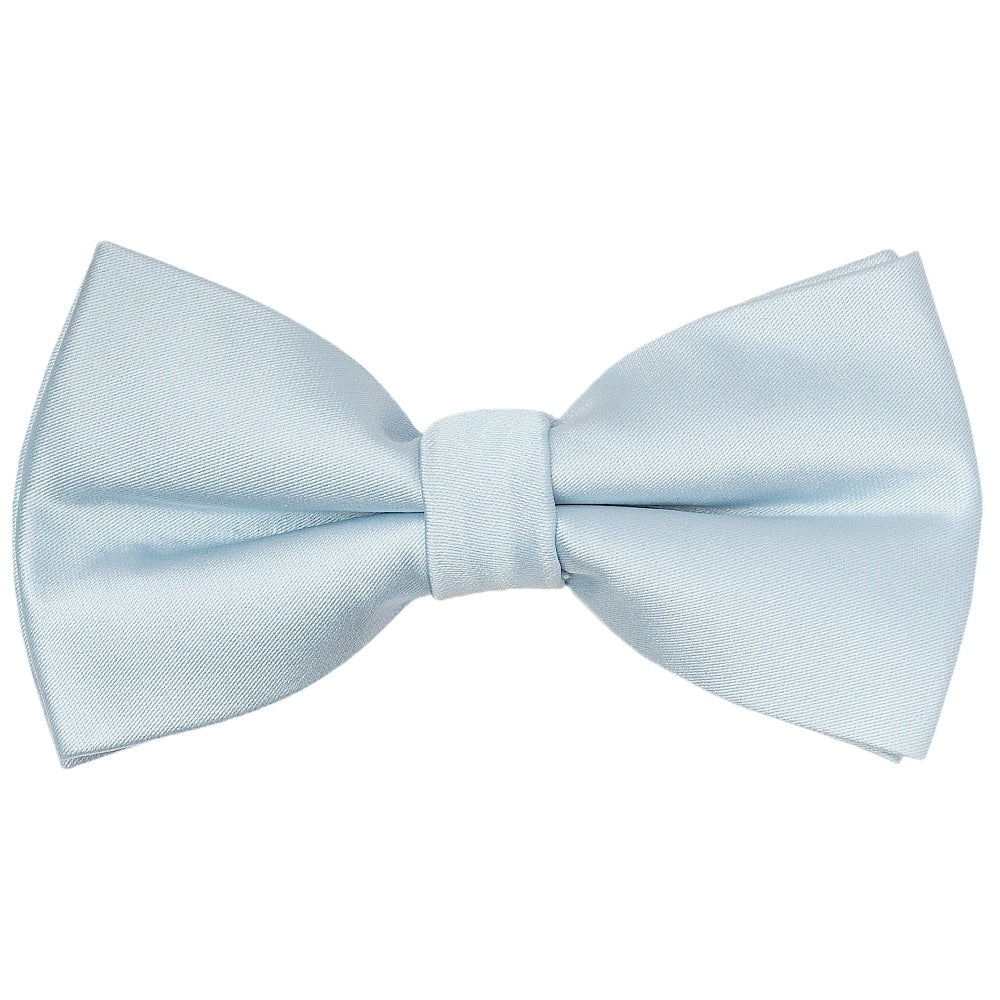 Pre Tied Misty Blue Boys Bow Tie And Pocket Square Set Age 4 7 2