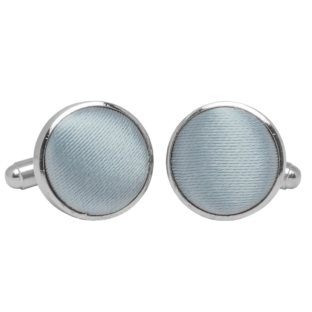 Plain Duck Egg Satin Cufflinks 1
