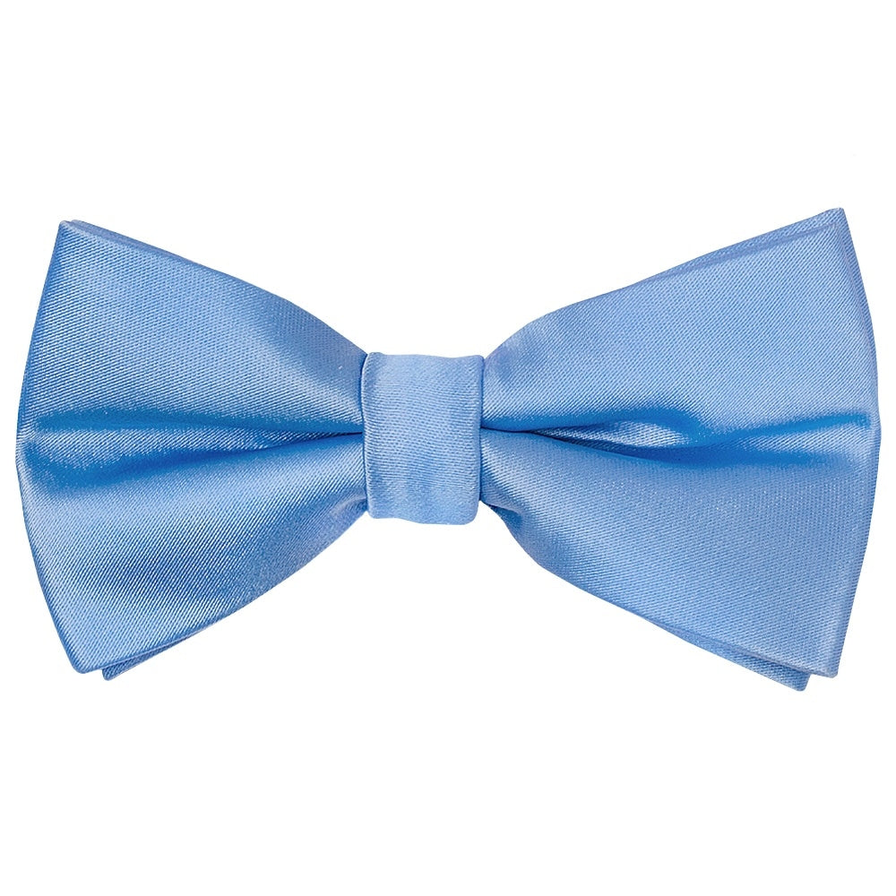 Pre Tied Steel Blue Satin Boys Bow Tie Age 18 Months 3 Years 1