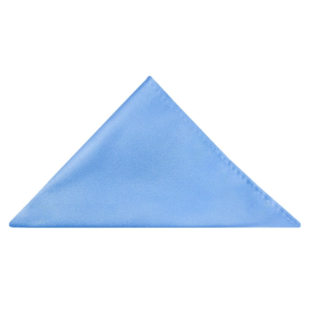Pre Tied Plain Steel Blue Satin Boys Bow Tie And Pocket Square Set Age 8 11 4