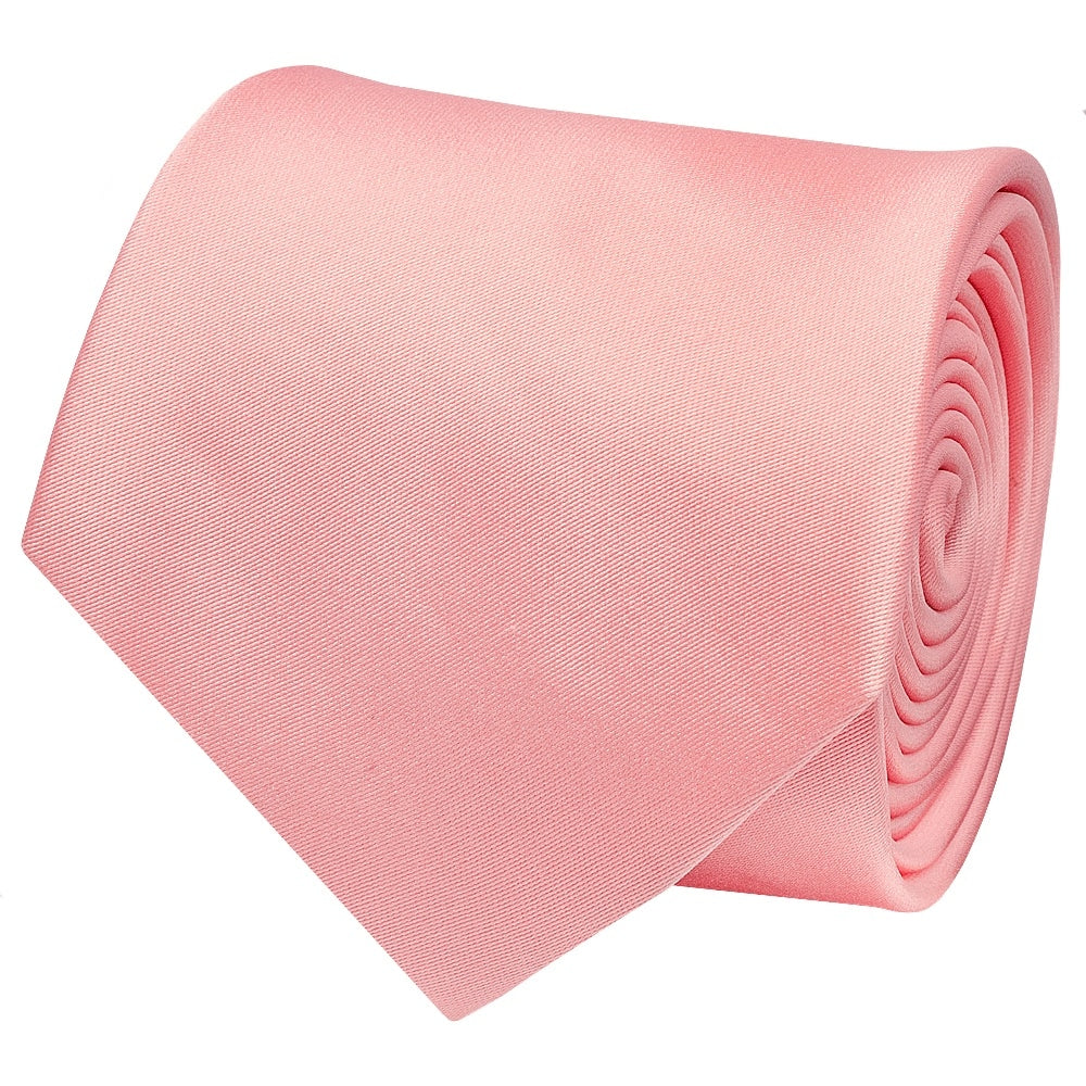 Plain Blush Rose Satin Classic Mens Tie 3