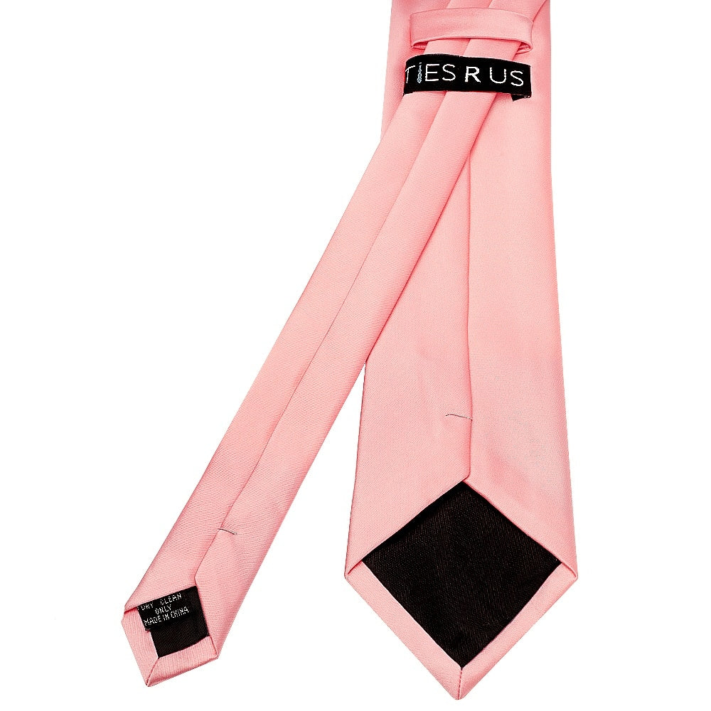 Plain Blush Rose Satin Classic Mens Tie 4