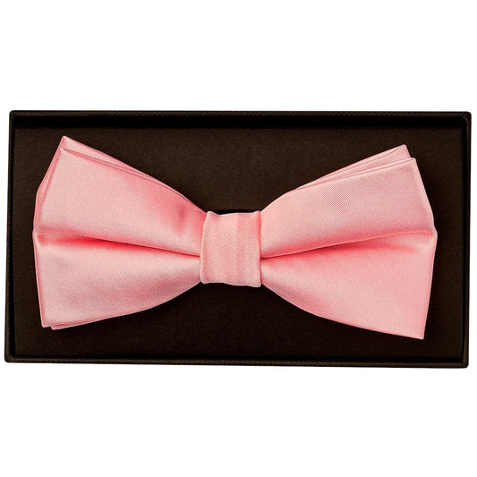Plain Blush Rose Satin Handmade Mens Bow Tie And Pocket Square Set 2