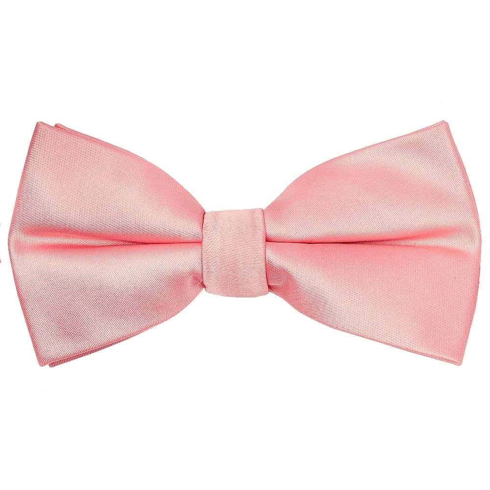 Pre Tied Plain Blush Rose Satin Boys Bow Tie Age 8 11 1
