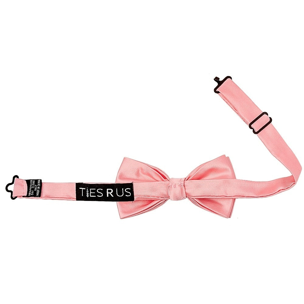 Pre Tied Blush Rose Satin Boys Bow Tie And Pocket Square Set Age 4 7 3