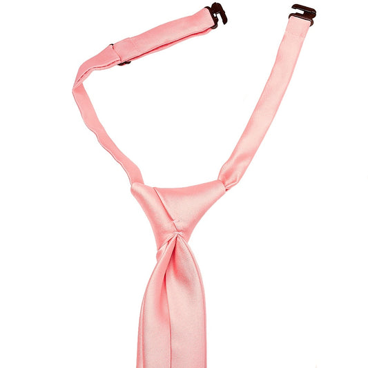 Pre Tied Blush Rose Satin Boys Tie Age 4 7 2