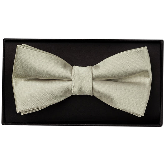 Plain Dusty Sage Satin Handmade Mens Bow Tie 1