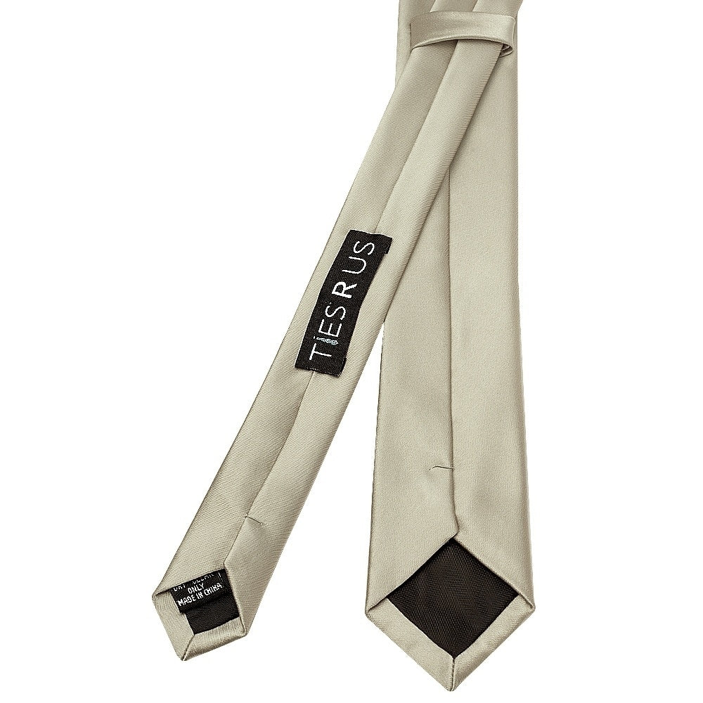 Plain Dusty Sage Boys Satin Skinny Tie And Pocket Square Set 4