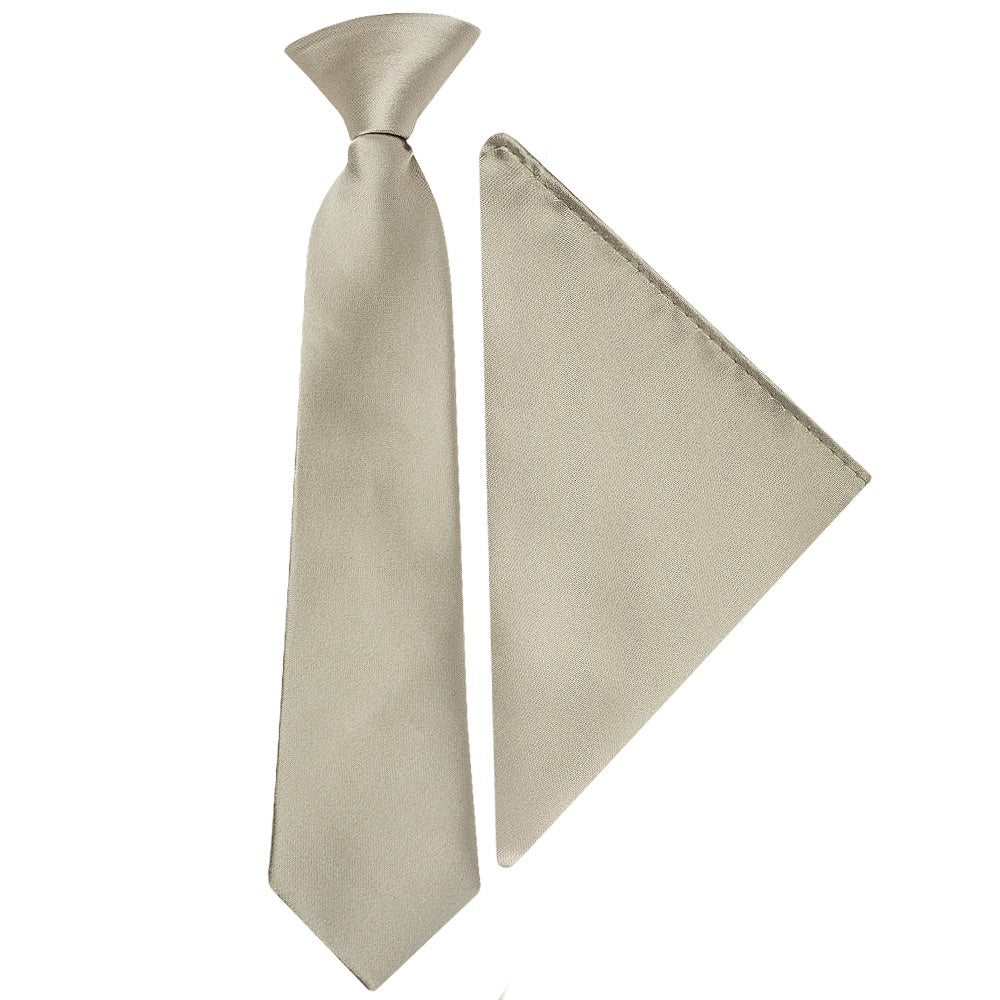 Pre Tied Dusty Sage Satin Boys Tie And Pocket Square Set Age 4 7 1