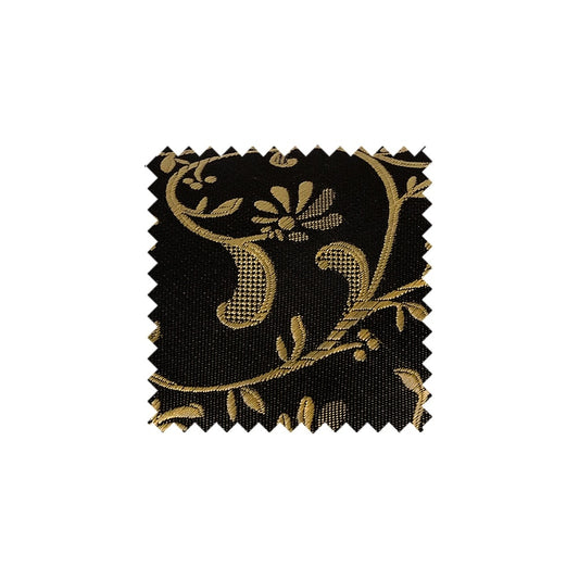 Plain Black with Gold Floral Swatch - GDWF1