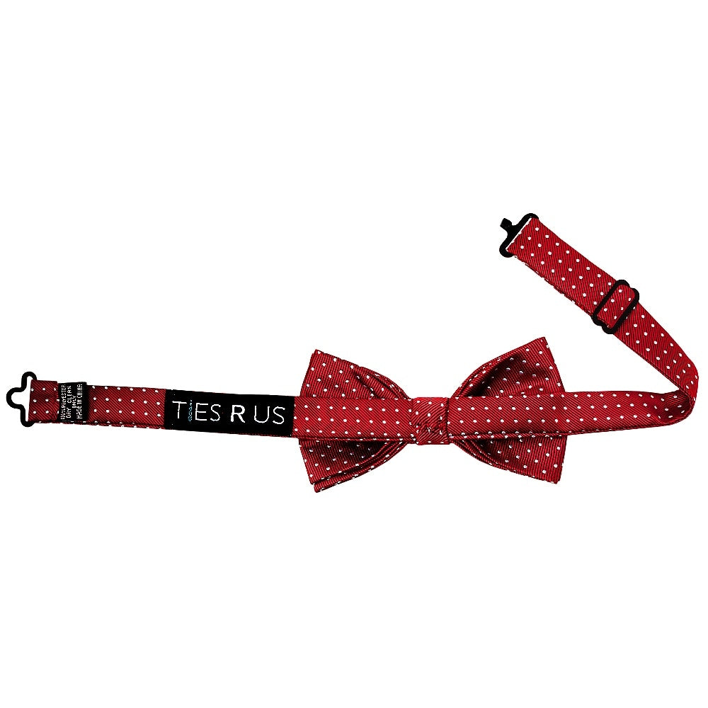 Pre Tied Red And White Polka Dot Boys Bow Tie Age 8 11 2