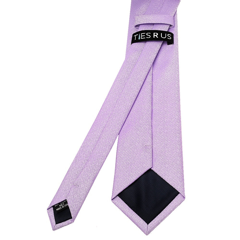 Classic Lilac Mens Tie With Pocket Square And Lapel Pin Set 5