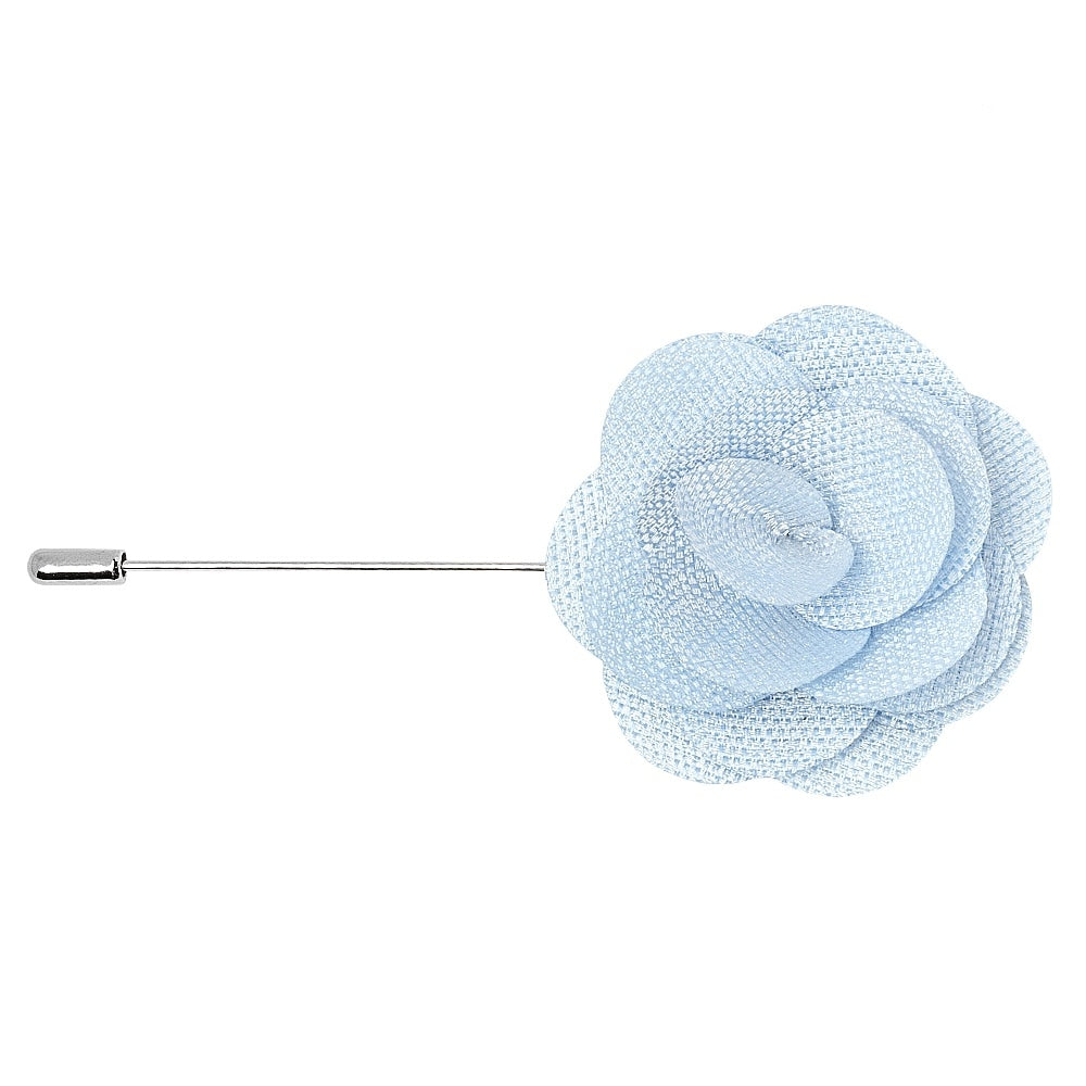 Classic Blue Mens Tie With Pocket Square And Lapel Pin Set 7