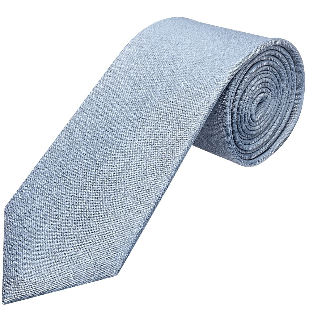 Plain Dusty Blue Silk Classic Mens Tie