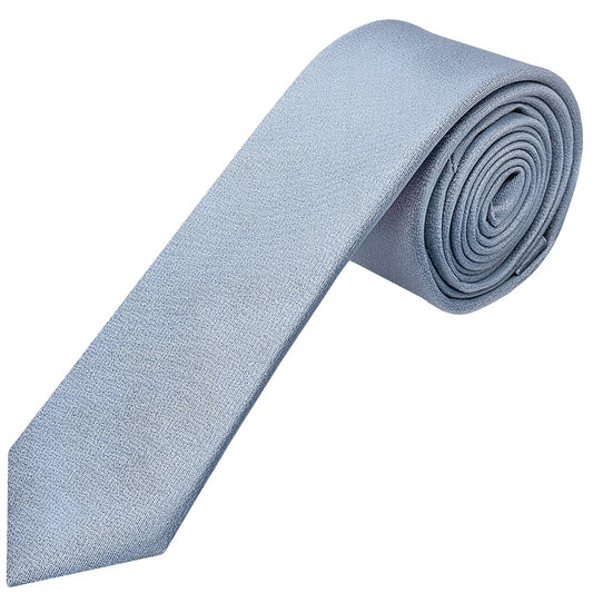 Plain Dusty Blue Silk Skinny Mens Tie
