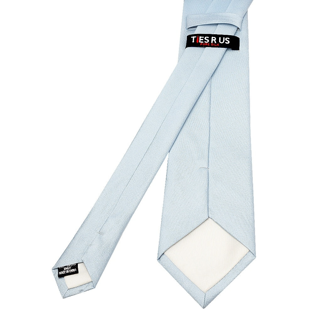Plain Sky Blue Silk Classic Mens Tie 3