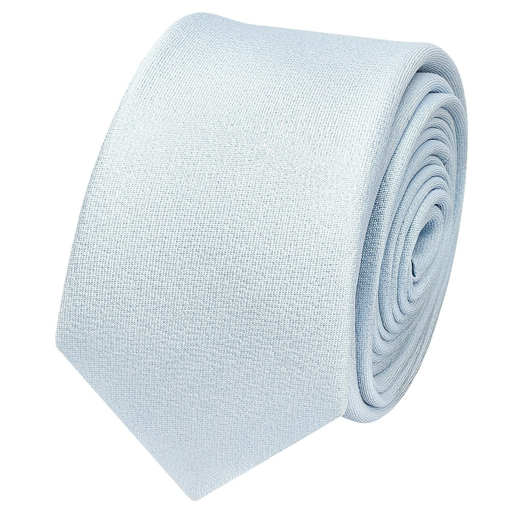 Plain Sky Blue Silk Skinny Mens Tie 2