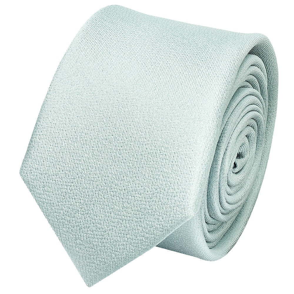 Plain Seafoam Blue Silk Skinny Mens Tie 2
