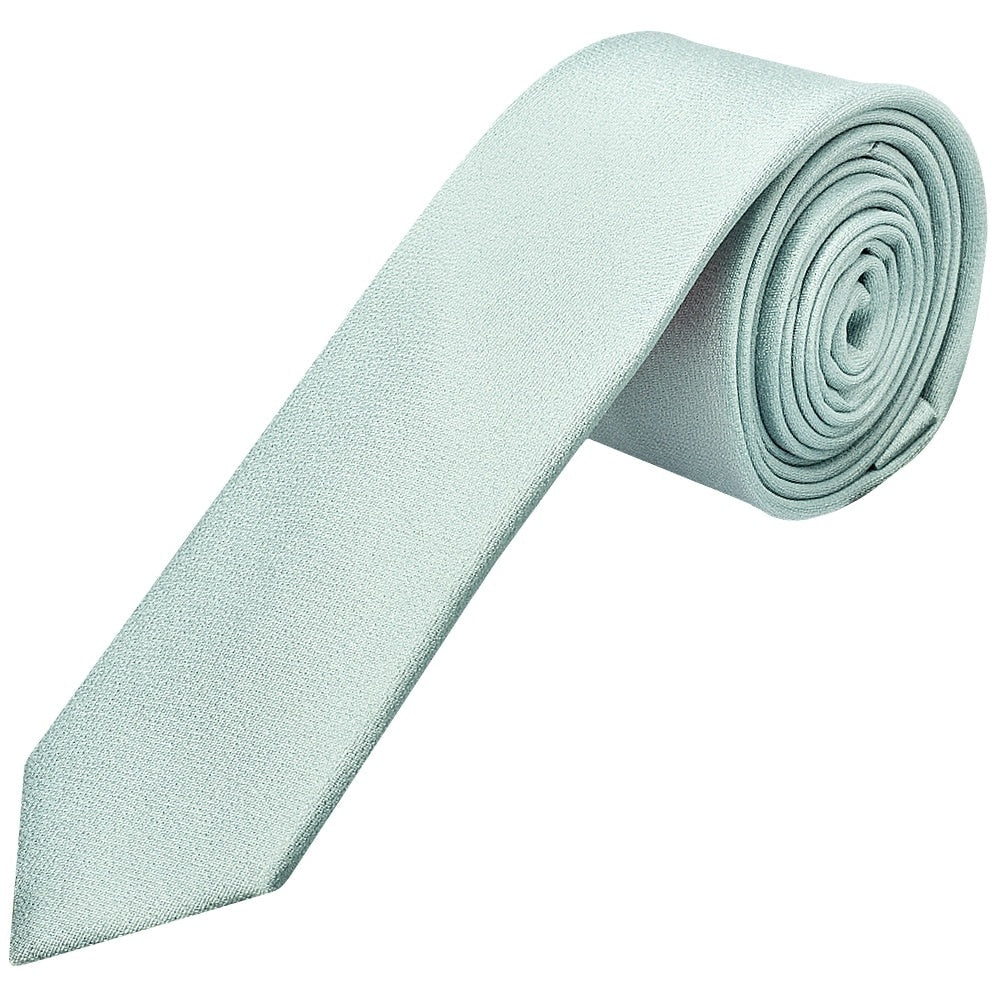Plain Seafoam Blue Silk Skinny Mens Tie And Pocket Square Set 2